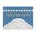 Denim Lace  Save the Date POSTCARDS