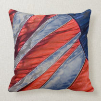 Denim Look Patriotic American Flag Throw Pillow pillows