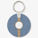 DENIM & PEARL KeyChain by RanchLady DENIM & PEARL KeyChain