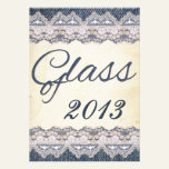 Denim Vintage Lace Old Paper Graduation Party invitations