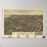 Denison Texas 1886 Antique Panoramic Map posters