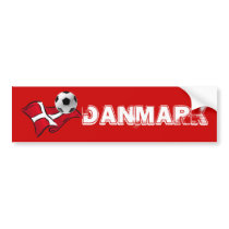 Denmark 2010 soccer football flag and ball bumper sticker