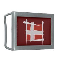 Denmark Brush Flag Belt Buckle