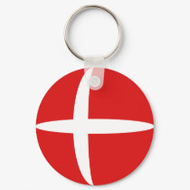 Denmark Fisheye Flag Keychain