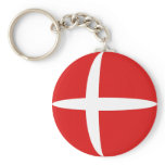 Denmark Fisheye Flag Keychain