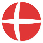 Denmark Fisheye Flag Sticker