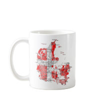 Denmark Flag-color Map Customizable Mug by FlagAndMap Denmark Flag-color Map Customizable Mug