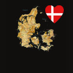 Denmark Flag Heart Map Fitted AA T-Shirt