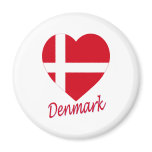 Denmark Flag Heart Magnets
