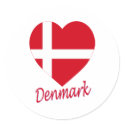 Denmark Flag Heart stickers