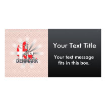 Denmark Flag Map 2.0 Custom Photo Card