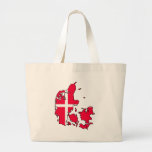 denmark flag map canvas bag