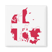 Denmark Flag Map Refrigerator Magnet