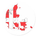 Denmark flag map stickers