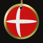 Denmark Fisheye Flag Ornament