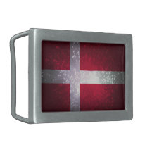 Denmark Flag Rectangular Belt Buckle