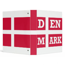 Denmark Flag Text Vinyl Binder