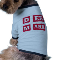 Denmark Flag Text Doggie Shirt