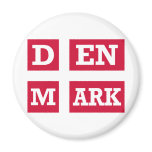 Denmark Flag Text Fridge Magnets