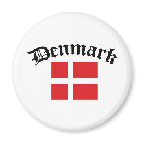 Denmark Flag w/Inscription Magnets