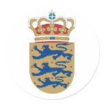 Denmark full, Denmark Round Stickers