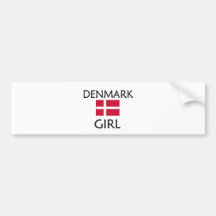 DENMARK GIRL BUMPER STICKER