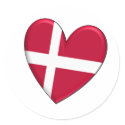 Denmark Heart Flag stickers