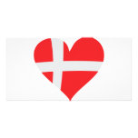 Denmark heart icon photo card template