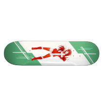 Denmark Manga Anime girl dressed in Flag Danish Skate Deck