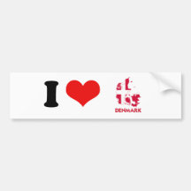 DENMARK MAP BUMPER STICKERS