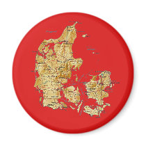 Denmark Map Magnet by FlagAndMap Denmark Map Magnet