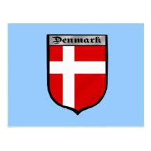Denmark shield Danish badge emblem gifts Post Cards