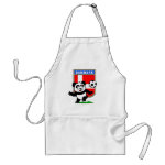 This adorable little panda is too cute! He's featured in front of a large flag from Denmark and ready to play football and score some goals. This cute design is perfect for football players and soccer fans.