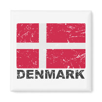 Denmark Vintage Flag magnets by allworldtees Denmark Vintage Flag magnets