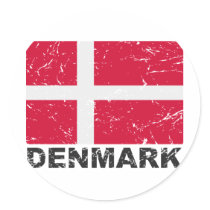 Denmark Vintage Flag stickers by allworldtees Denmark Vintage Flag stickers