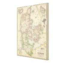 Denmark with Schleswig and Holstein Canvas Prints