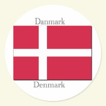 DenmarkFlag Round Stickers