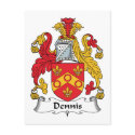 Dennis Family Crest postcards by coatsofarms Dennis Family Crest postcards