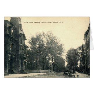 Dennis Library, Newton New Jersey 1908 vintage card
