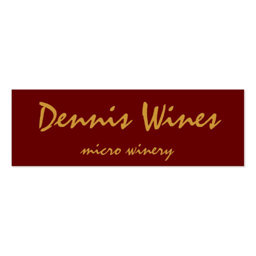 Dennis Wines Business Card (front side)