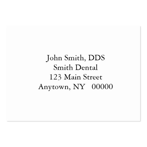 Dental Appointment Card Business Card Template (back side)