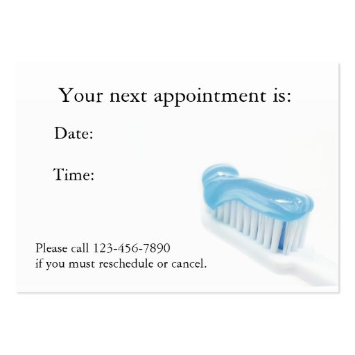 Dental Appointment Card Business Cards