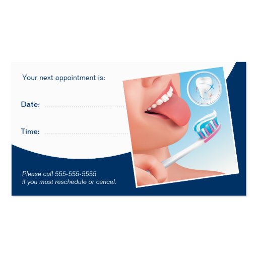 Dental Appointment Card | Dentist Business Card (back side)