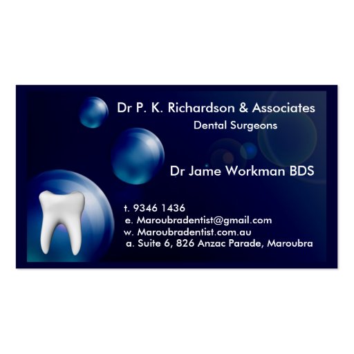 Dental art business card