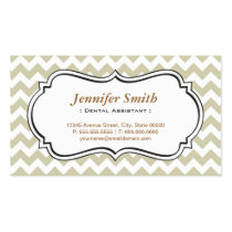 Dental Assistant - Chevron Simple Jasmine Business Card Template