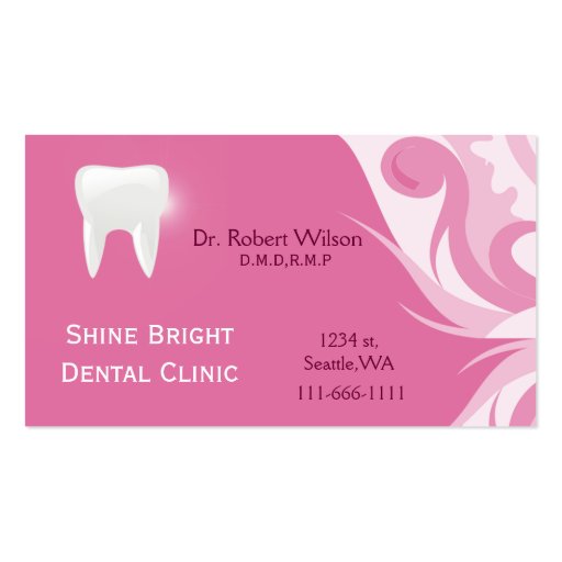 Dental businesscards with appointment card business card (front side)