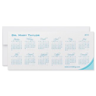 Dental Calendar Rack Card Turquoise Blue Curve rackcard