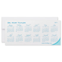 Dental Calendar Rack Card Turquoise Blue Curve