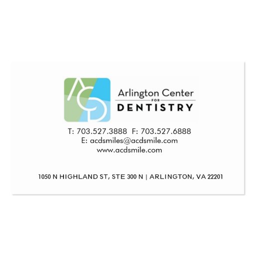 DENTAL CARD BUSINESS CARD TEMPLATE (front side)