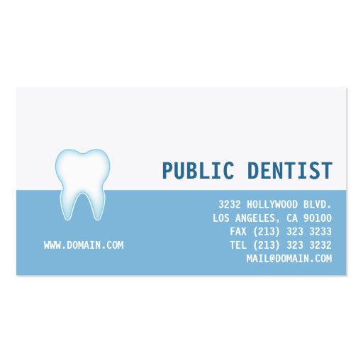 Dental Care Dentist Business Card (front side)